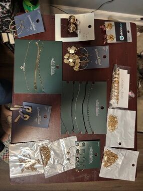 wild fable Gold-Tone Earrings and Layered Necklace Mix